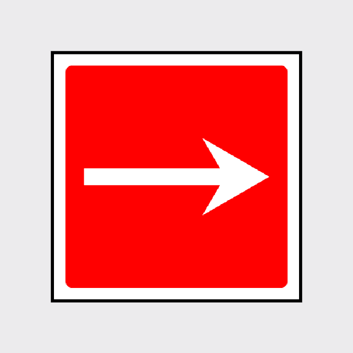 Fire Arrow Right Sign