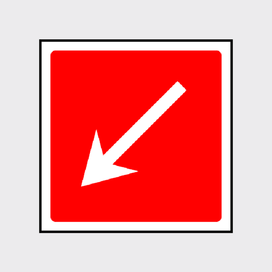 Fire Left Down Arrow Sign