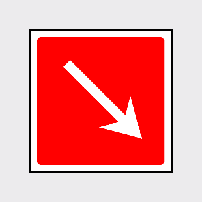 Fire Right Down Arrow Sign