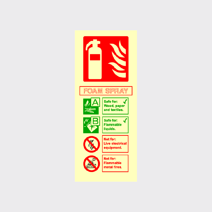 Glow in the dark foam spray extinguisher Sign