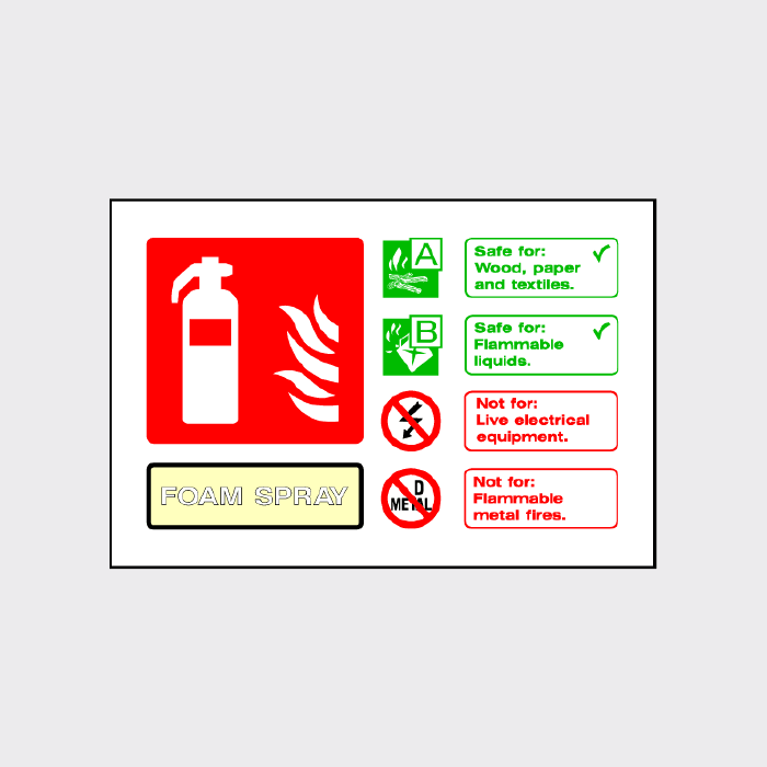 Foam Spray Extinguisher Sign - FEQ0073