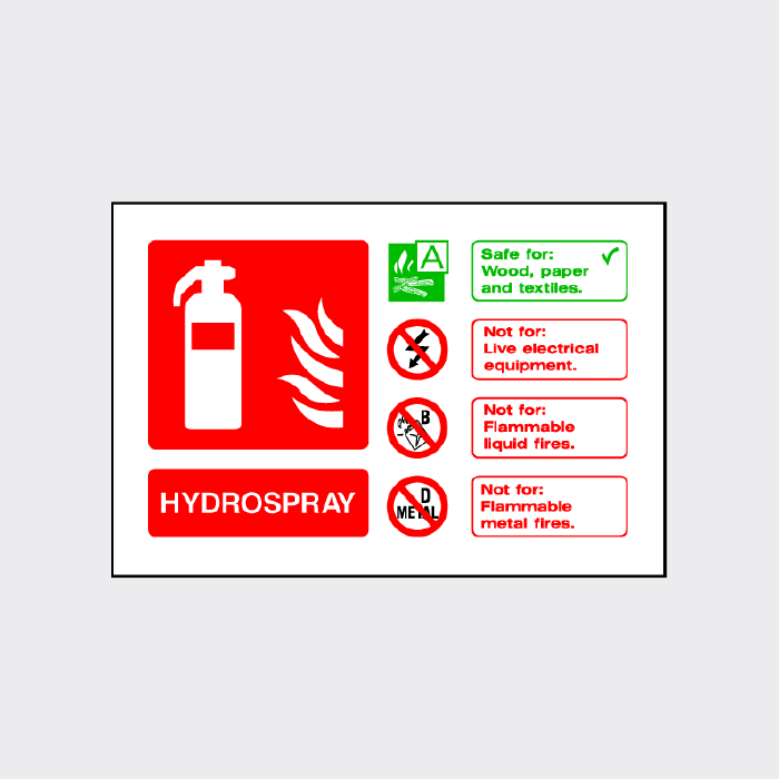 Hydrospray Extinguisher Sign