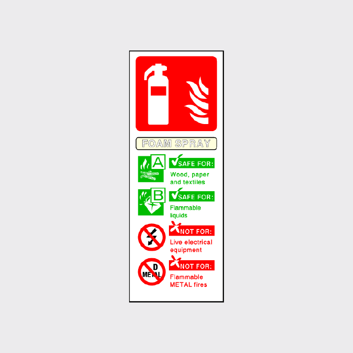 Foam Spray Extinguisher Sign