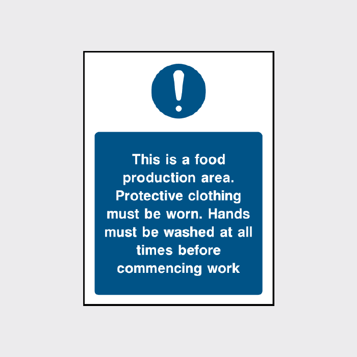 This is a food production area sign