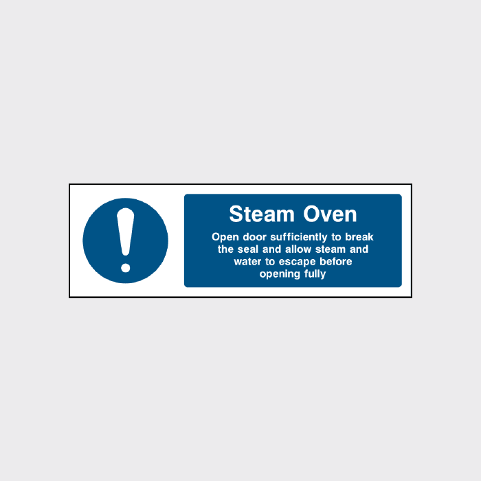 Steam oven safety sign