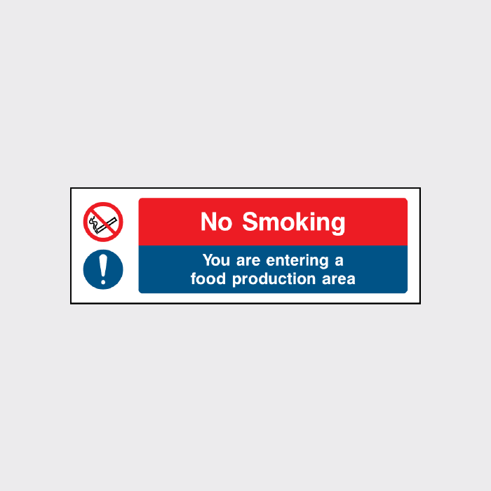 No smoking - You are entering a food production area safety sign