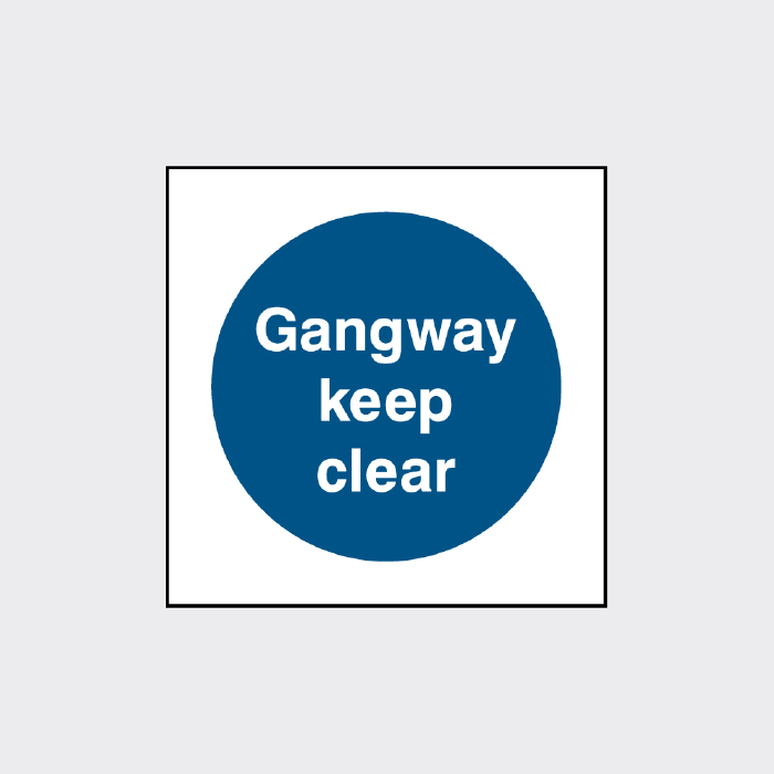 Fire Prevention - Gangway keep clear  - FPRV0003