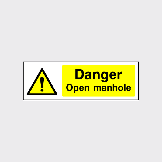 Danger - Open manhole sign
