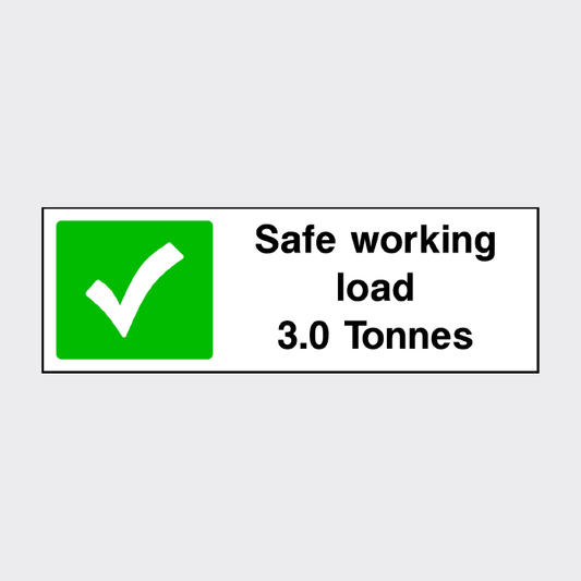 Safe working load 3.0 tonnes