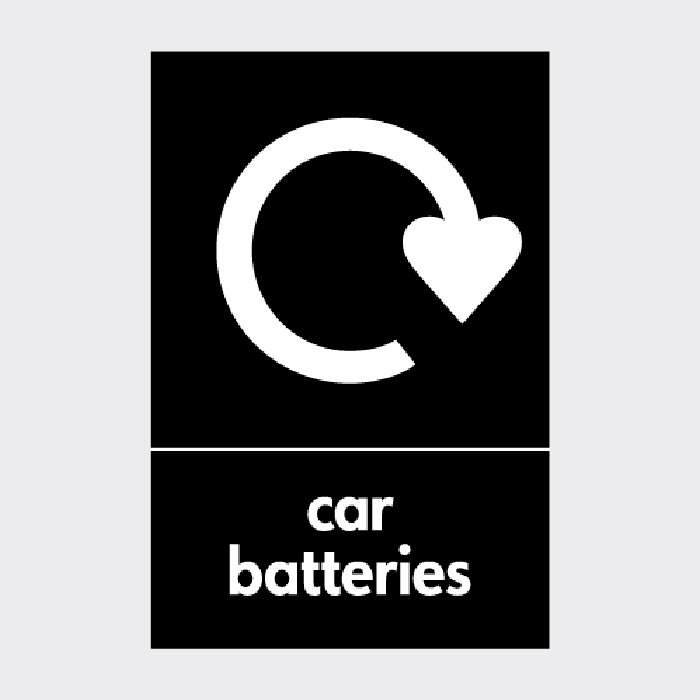 Car Batteries Recycling Sign