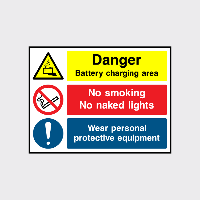 Danger - Battery Charging Area Sign