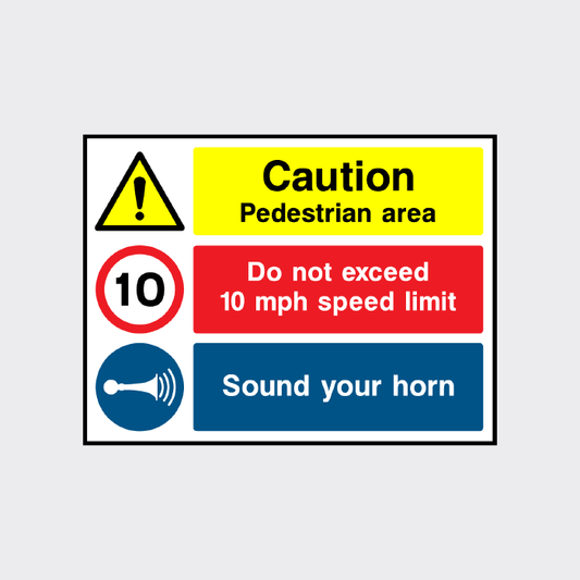 Caution Pedestrian area sign