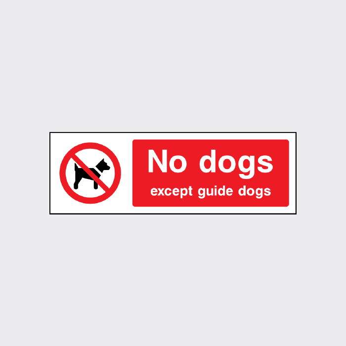 No dogs except guide dogs