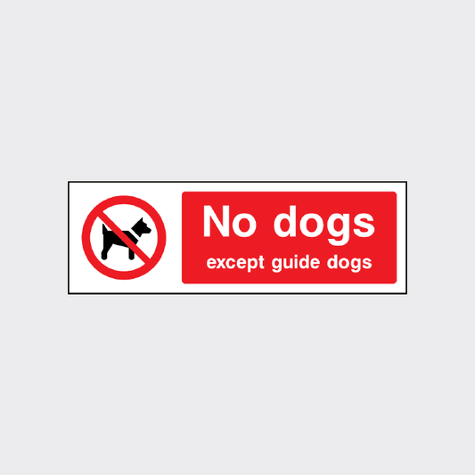 No dogs except guide dogs