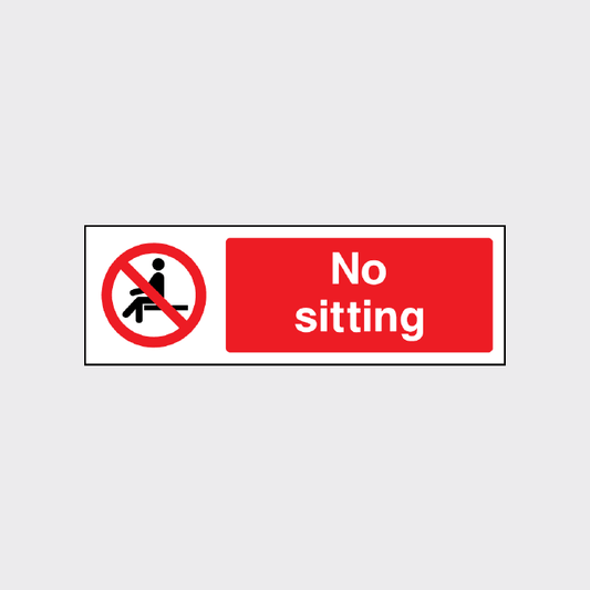 No sitting sign