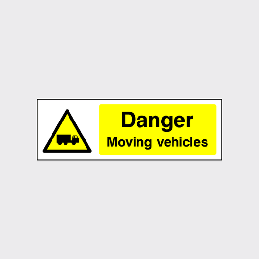 Danger - Moving vehicles sign