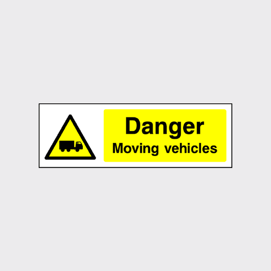 Danger - Moving Vehicles sign