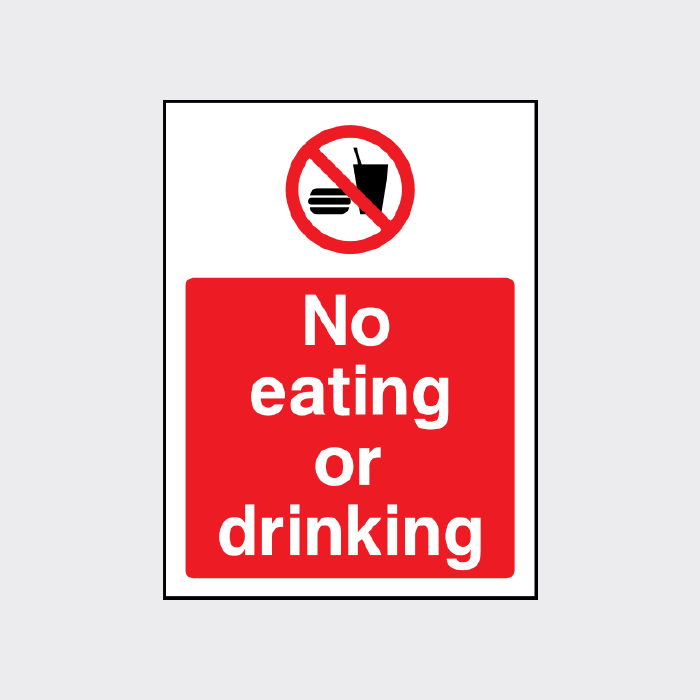 No eating or drinking sign
