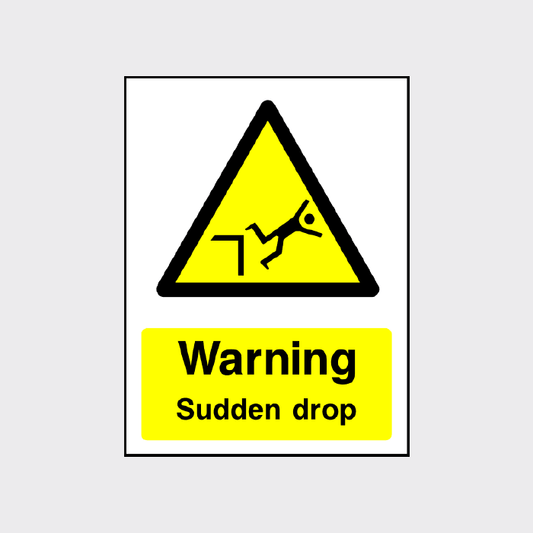 Warning - Sudden drop sign