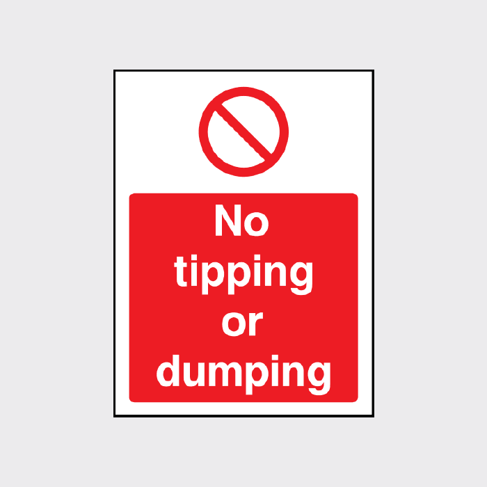 No tipping or dumping sign