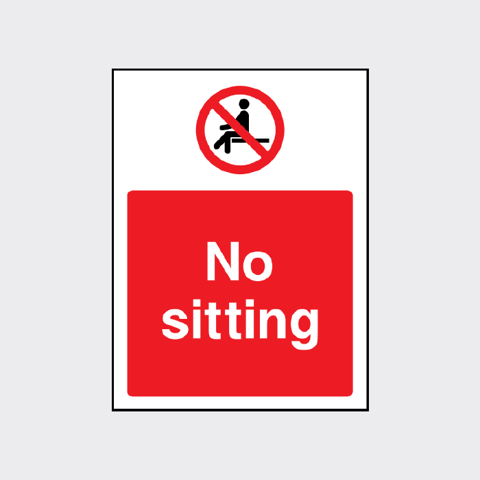 No sitting sign