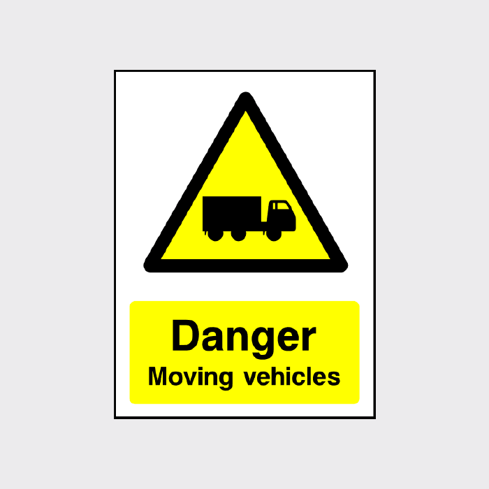 Danger - Moving Vehicles sign