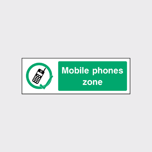 Mobile phones zone sign