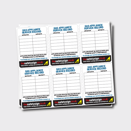 Gas Appliance Service Stickers