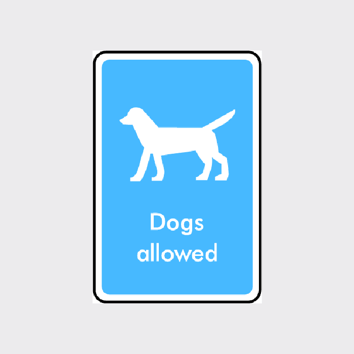 Dogs Allowed Sign