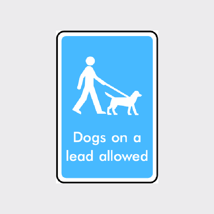 Dogs on a lead allowed Sign