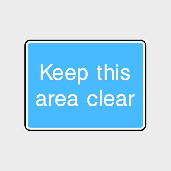 Keep this area clear Sign