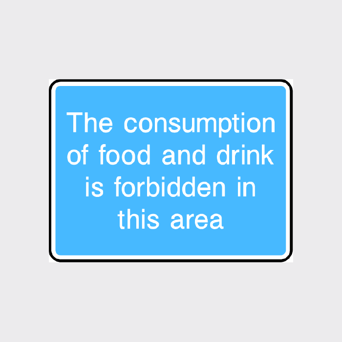 The consumption of food and drink is forbidden in this area Sign