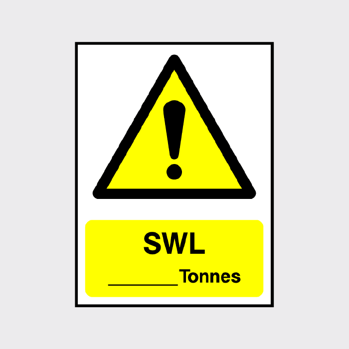 SWL Tonnes Sign