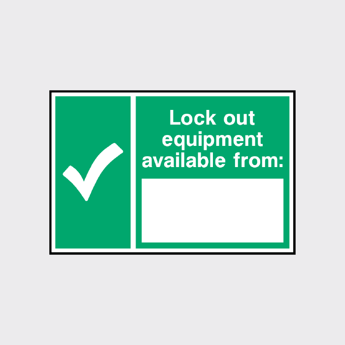 Lockout equipment available from sign