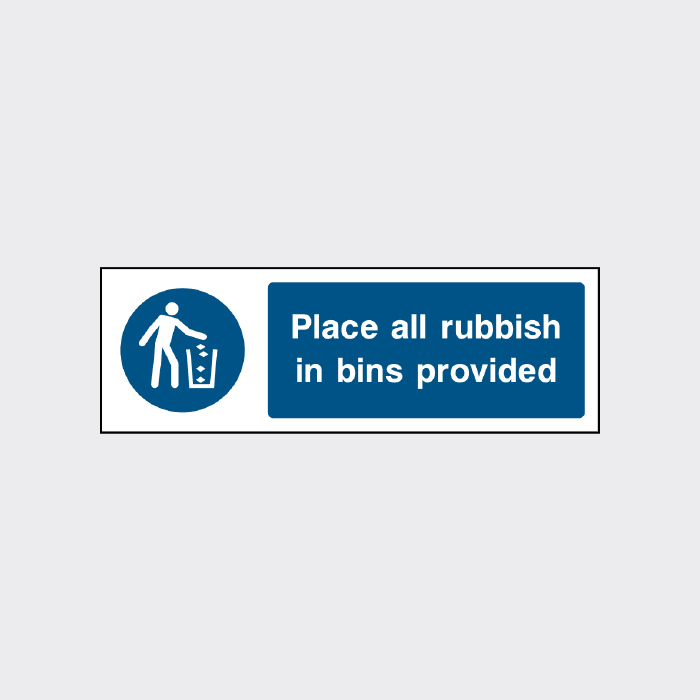 Place all rubbish in bins provided signs - MACH0003