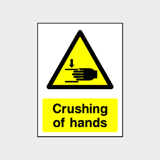 Warning Crushing of hands Sign