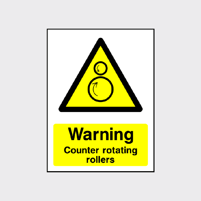 Warning Counter Rotating Rollers Sign