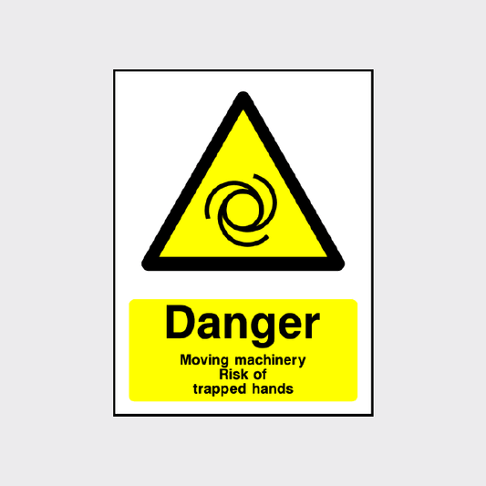 Danger Moving machinery risk of trapped hands Sign