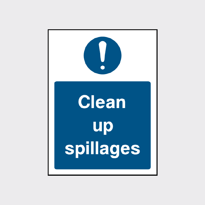 Clean up spillages signs - MACH0034