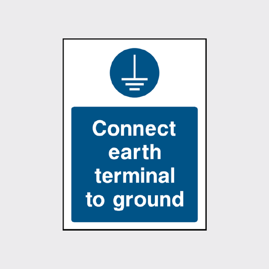 Connect earth terminal to ground signs - MACH0041