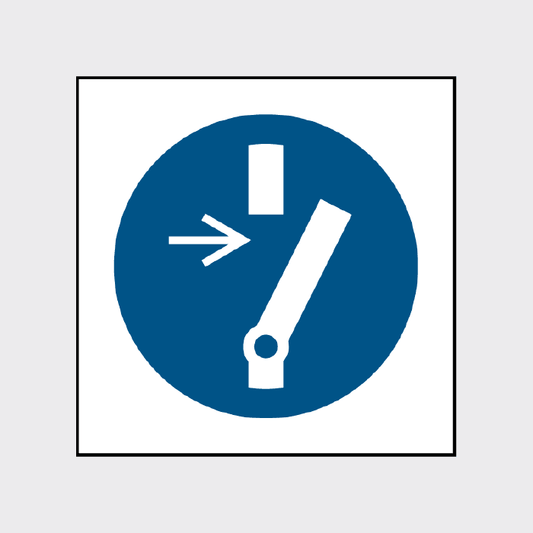 Disconnect before carrying out maintenance or repair signs - MACH0059