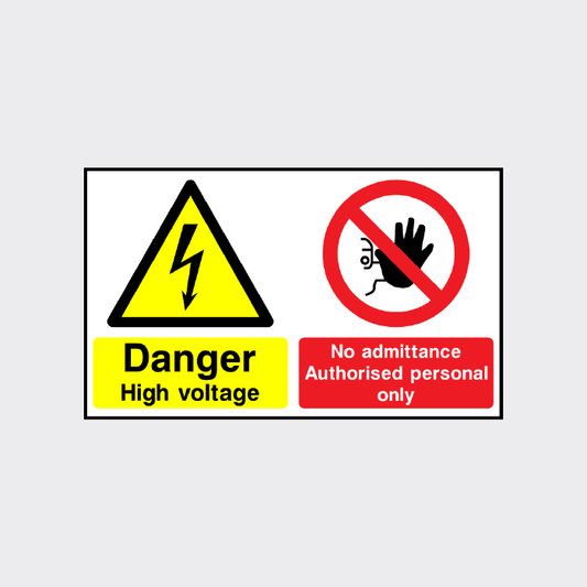 Danger - High Voltage - Multi message safety sign