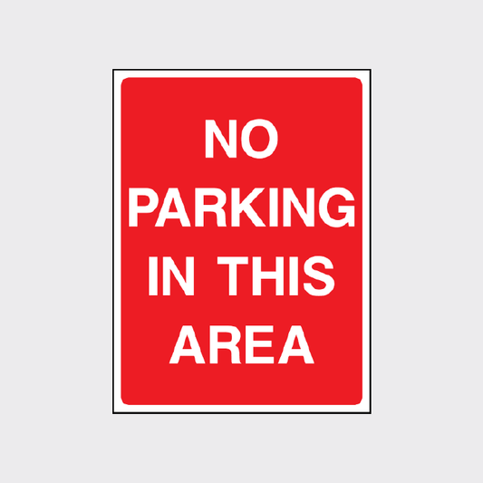 No parking in this area sign