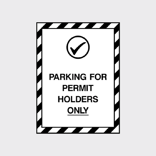 Parking for permit holders only sign