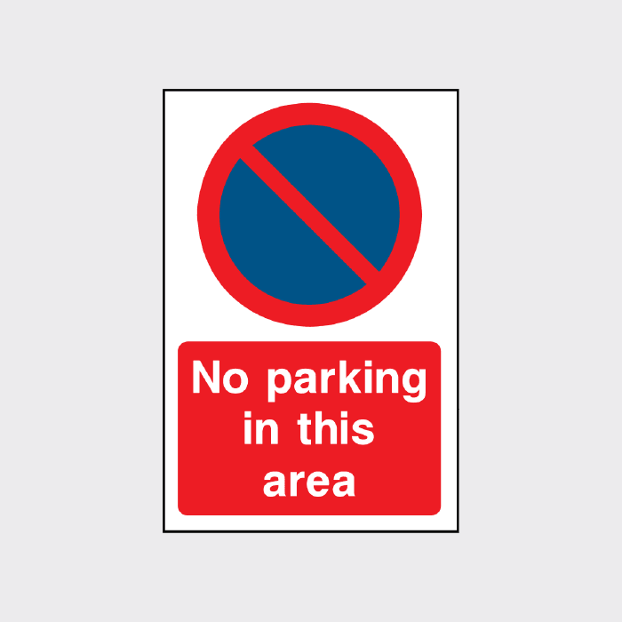 No Parking in this area sign