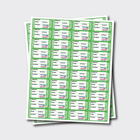 Branded Passed Pat Testing stickers