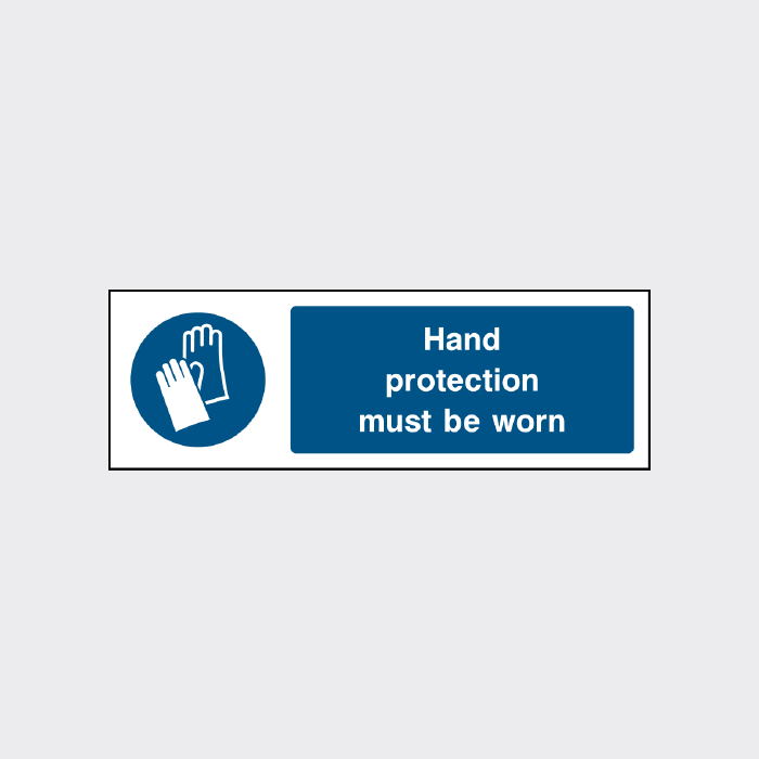 Hand protection must be worn sign