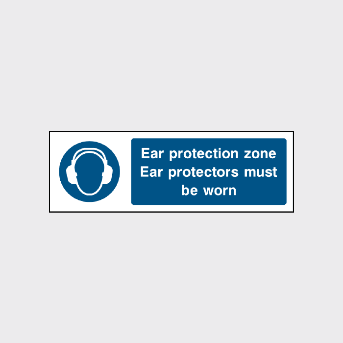 Ear protection zone sign