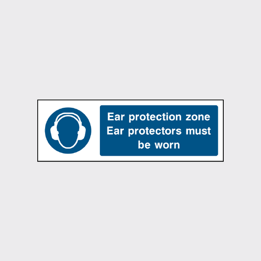 Ear protection zone - Ear protectors must be worn sign