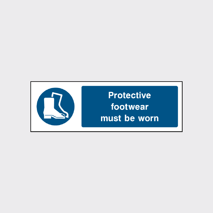 Protective footwear must be worn sign